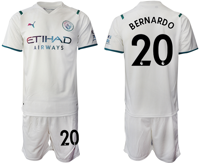Men 2021-2022 Club Manchester City away White #20 Soccer Jersey
